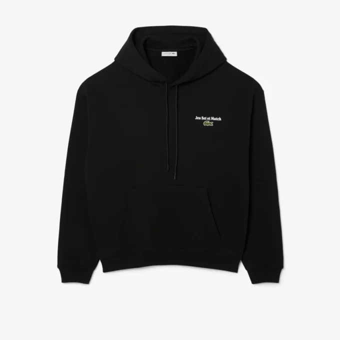 Heren fleece hoodie met meerdere prints