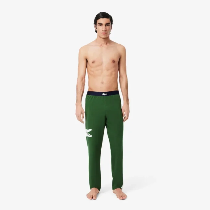 Heren fleece-loungebroek met print