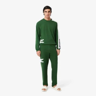 Heren fleece-loungebroek met print