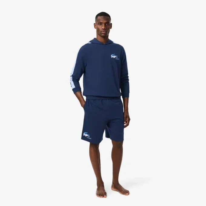 Heren fleece loungeshorts met rechte pasvorm