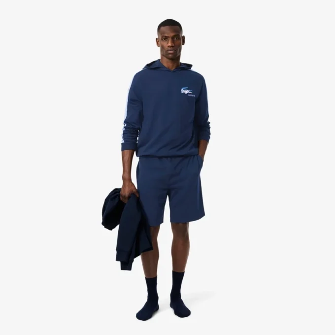 Heren fleece loungeshorts met rechte pasvorm