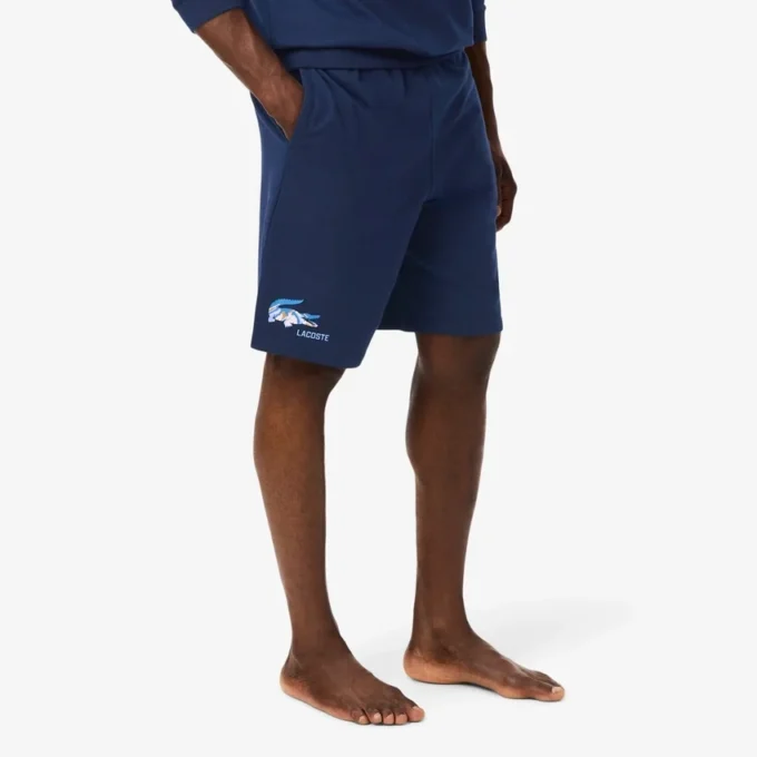 Heren fleece loungeshorts met rechte pasvorm