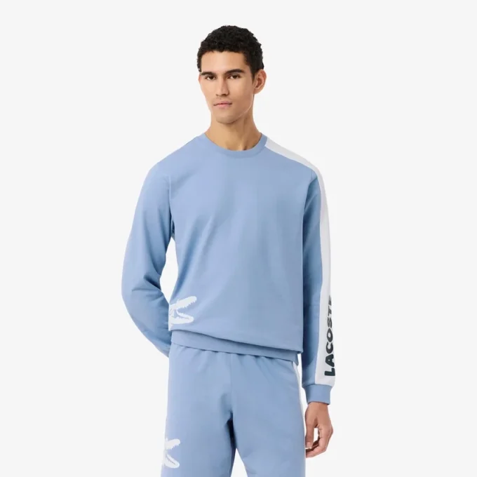 Heren fleece loungesweatshirt met print