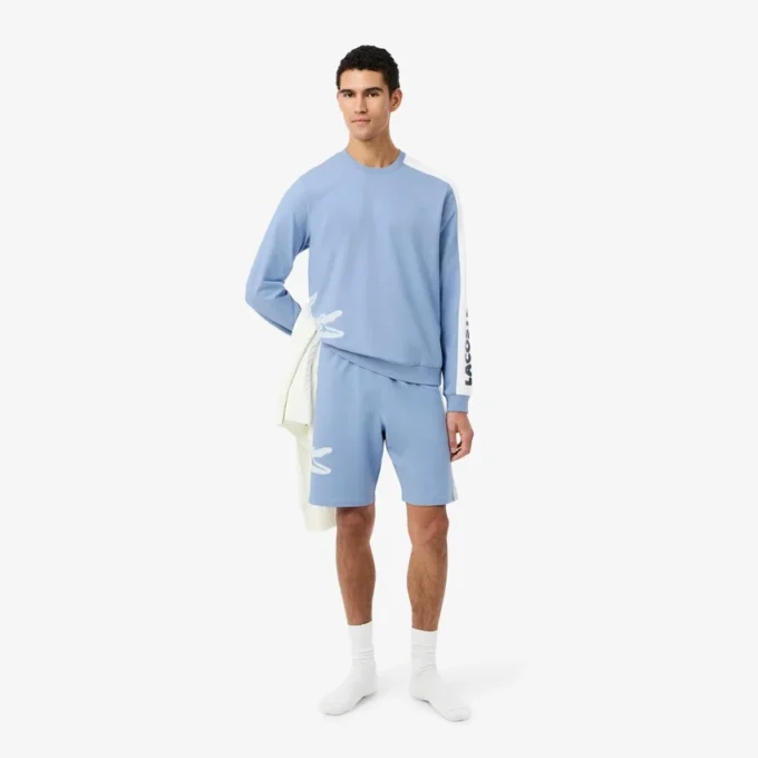 Heren fleece loungesweatshirt met print