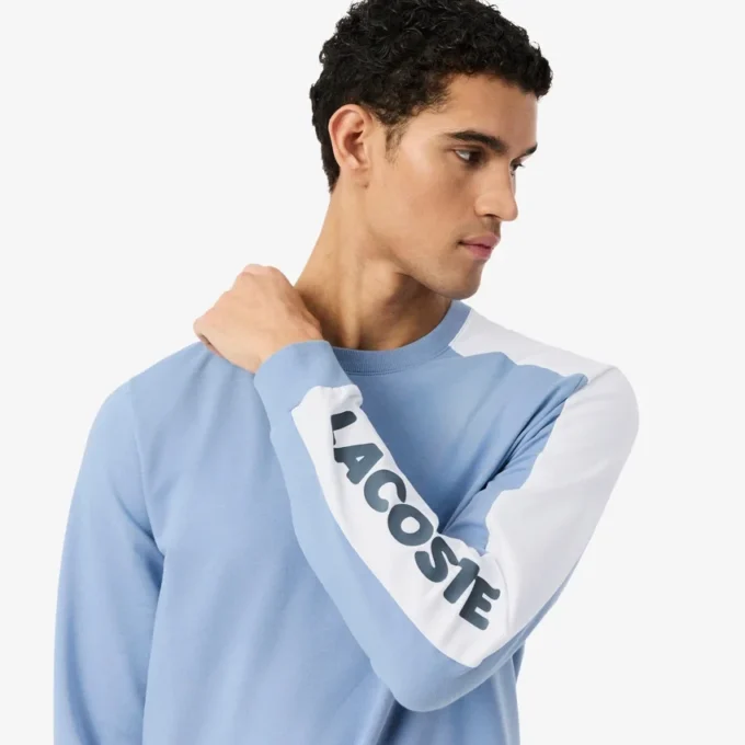 Heren fleece loungesweatshirt met print