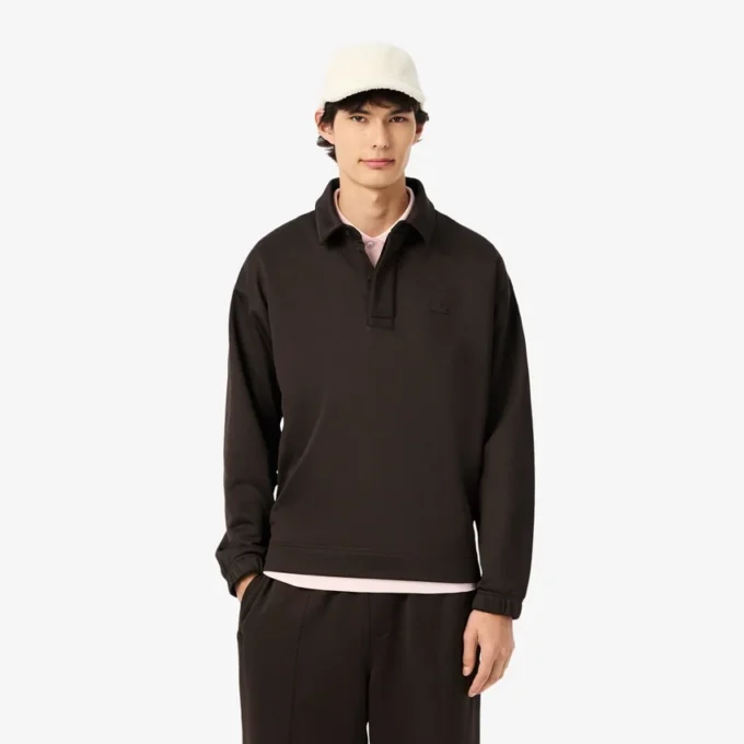 Heren fleece-polo-Sweatshirts met losse pasvorm