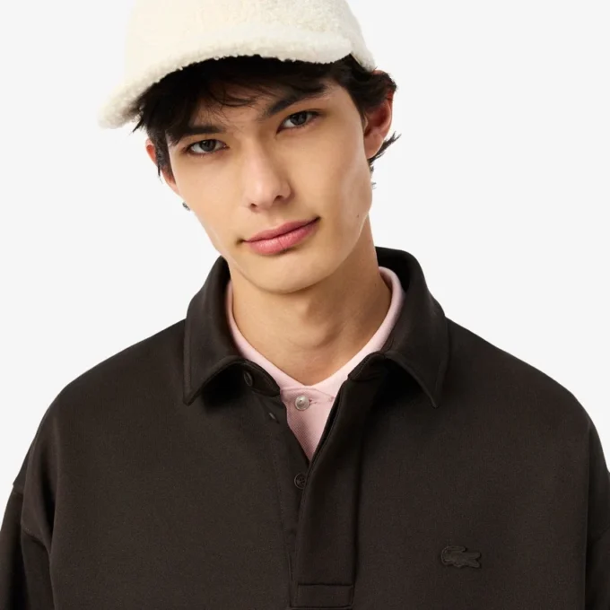 Heren fleece-polo-Sweatshirts met losse pasvorm