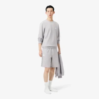 Heren fleece pyjamashort met rechte pasvorm