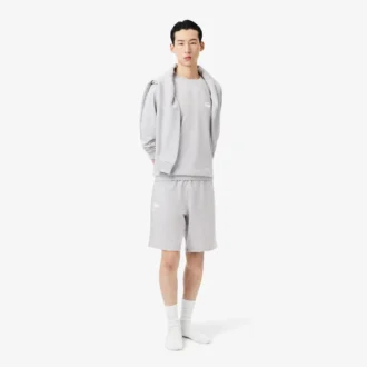 Heren fleece pyjamashort met rechte pasvorm
