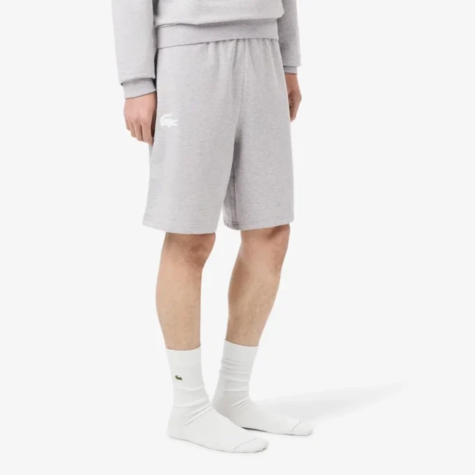 Heren fleece pyjamashort met rechte pasvorm