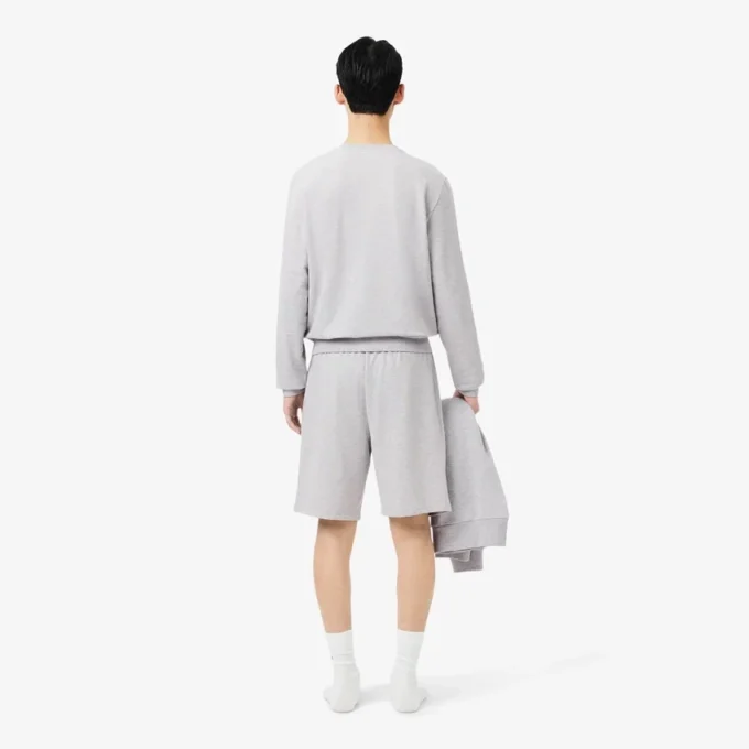 Heren fleece pyjamashort met rechte pasvorm