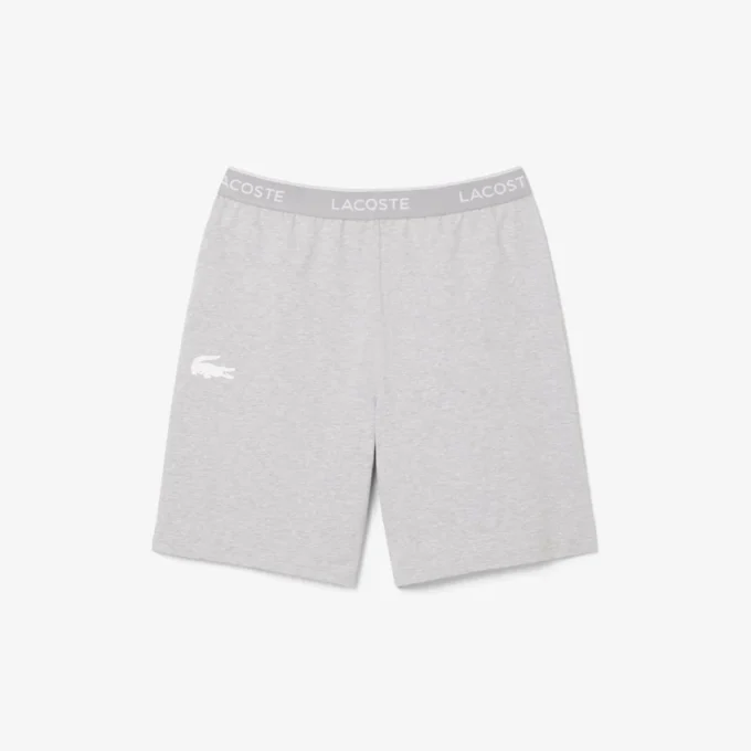 Heren fleece pyjamashort met rechte pasvorm