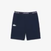 Heren fleece pyjamashort met rechte pasvorm