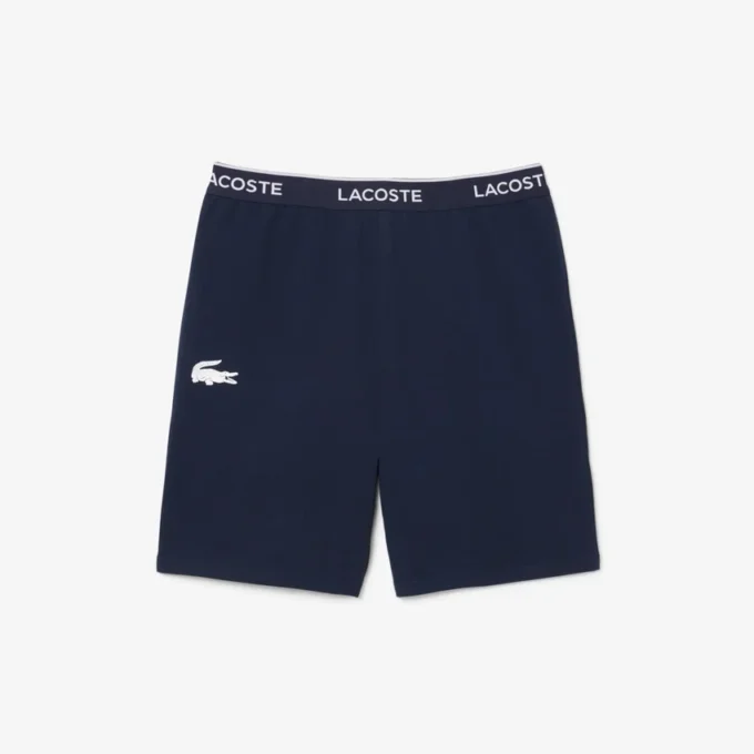 Heren fleece pyjamashort met rechte pasvorm