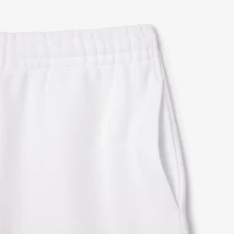 Heren fleece short met geborduurde tekst en normale pasvorm