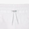 Heren fleece short met geborduurde tekst en normale pasvorm