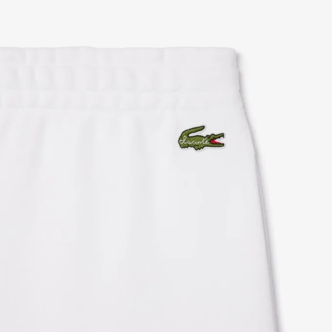 Heren fleece short met geborduurde tekst en normale pasvorm