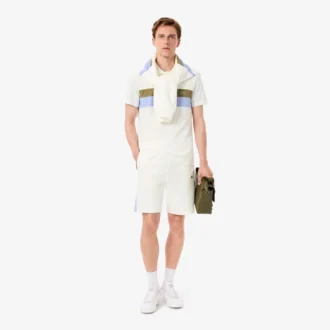 Heren fleece-short met kleurblokken