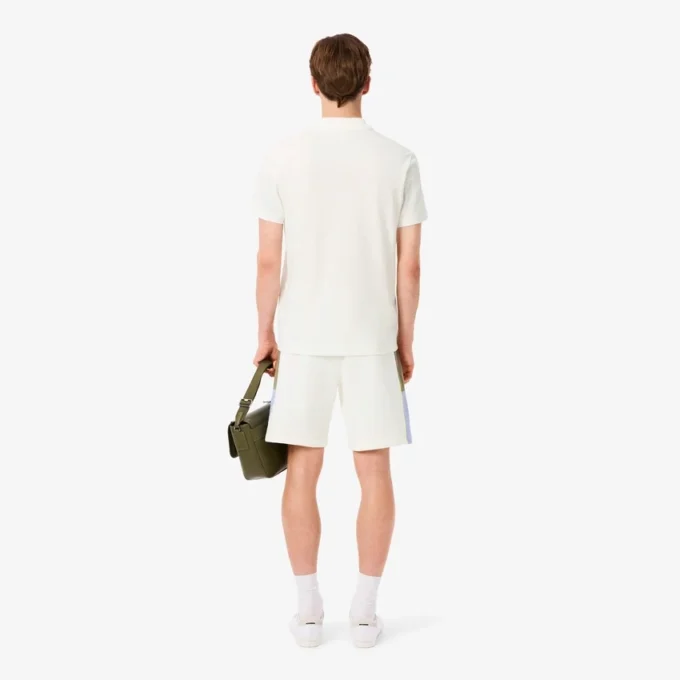 Heren fleece-short met kleurblokken