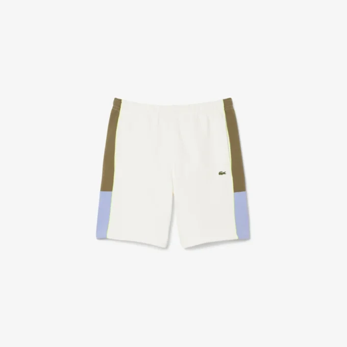 Heren fleece-short met kleurblokken
