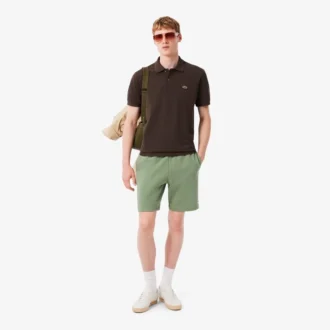 Heren fleece-short met normale pasvorm
