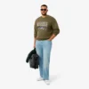 Heren fleece-Sweatshirt met geborduurd motief