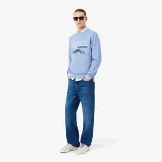 Heren fleece-Sweatshirt met geborduurd motief