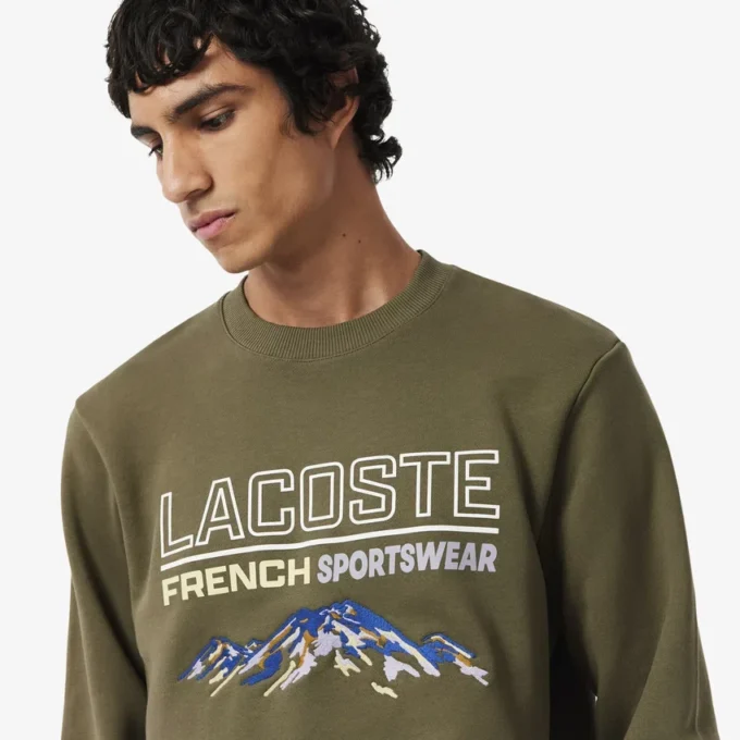 Heren fleece-Sweatshirt met geborduurd motief