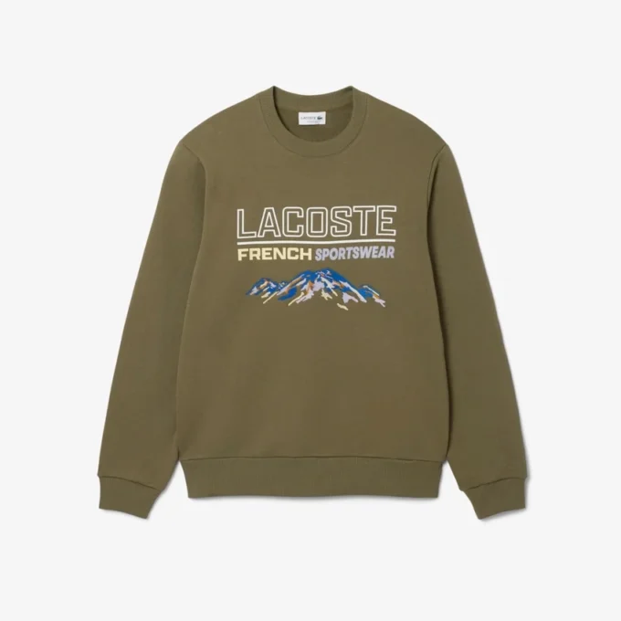 Heren fleece-Sweatshirt met geborduurd motief