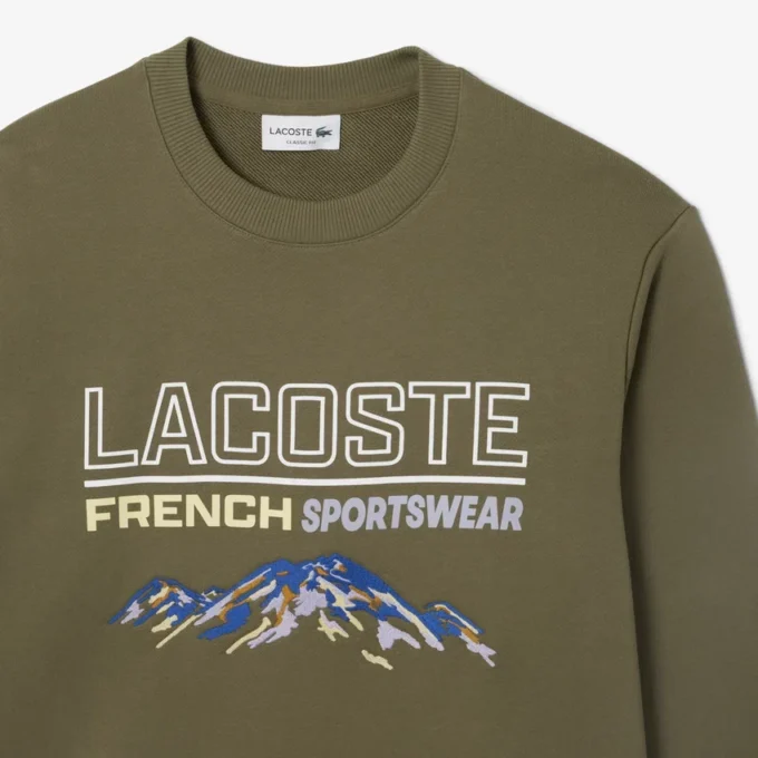 Heren fleece-Sweatshirt met geborduurd motief