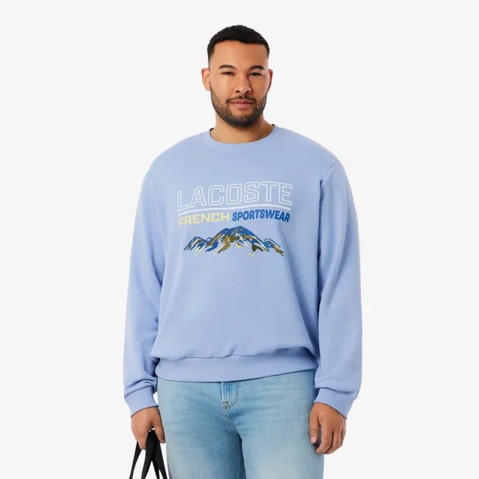 Heren fleece-Sweatshirt met geborduurd motief