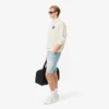 Heren fleece-Sweatshirt met losse pasvorm en Polo-kraag