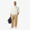 Heren fleece-Sweatshirt met losse pasvorm en Polo-kraag
