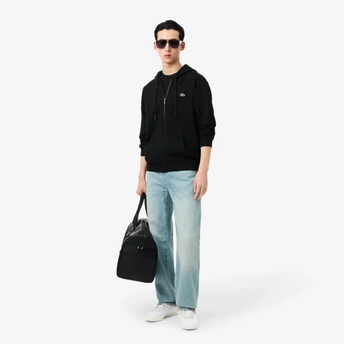 Heren fleece-Sweatshirt met ritssluiting en klassieke pasvorm