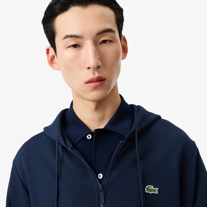 Heren fleece-Sweatshirt met ritssluiting en klassieke pasvorm