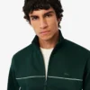 Heren fleece-Sweatshirt met ritssluiting en satijneffect