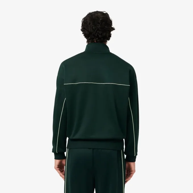Heren fleece-Sweatshirt met ritssluiting en satijneffect