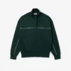 Heren fleece-Sweatshirt met ritssluiting en satijneffect