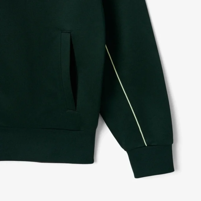 Heren fleece-Sweatshirt met ritssluiting en satijneffect