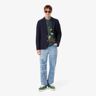 Heren gebreide Intarsia Crocodile-trui