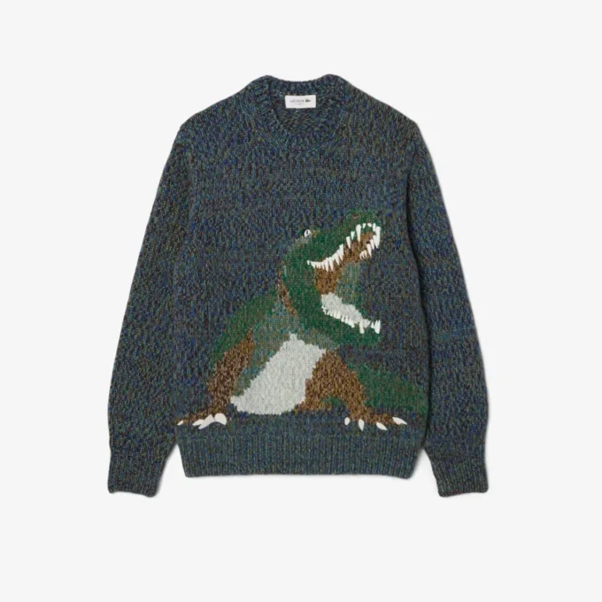 Heren gebreide Intarsia Crocodile-trui