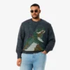 Heren gebreide Intarsia Crocodile-trui