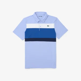 Heren golfpolo met regular fit en kleurblokken