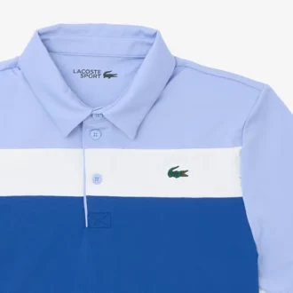 Heren golfpolo met regular fit en kleurblokken