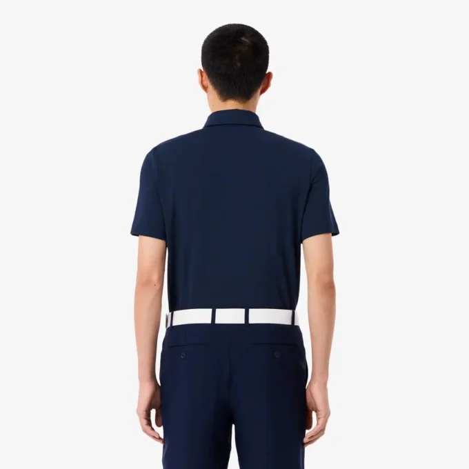 Heren golfpolo met regular fit en kleurblokken
