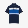 Heren golfpolo met regular fit en kleurblokken