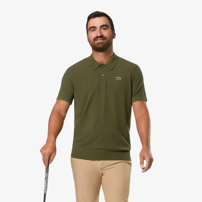 Heren golftrui met korte mouwen en polokraag