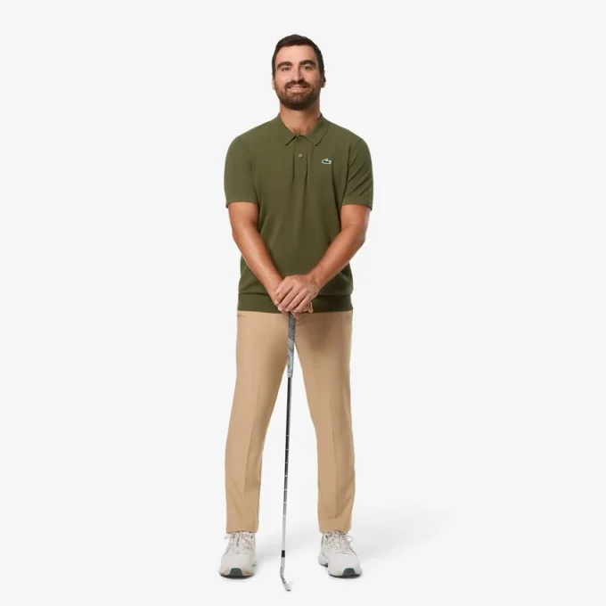 Heren golftrui met korte mouwen en polokraag