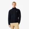 Heren golftrui met ritssluiting en geribd breisel