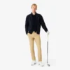 Heren golftrui met ritssluiting en geribd breisel